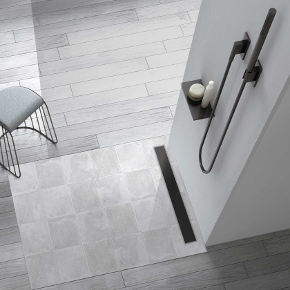 Душевой лоток SAY OPTIMA 601.80.B.M.S.DUZ, 80 см, матовый черный