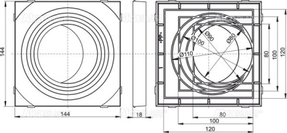 Вставка для водосточной трубы универсальная – серый