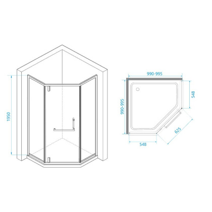 Душевой уголок RGW Hotel HO-084B 100х100 350608400-24 профиль Черный стекло матовое-сатинат