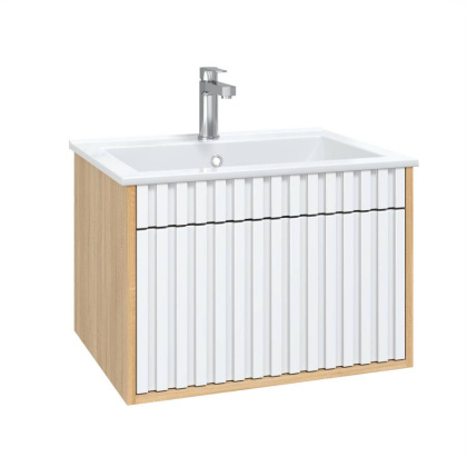 Тумба Onika Дайлер 60 подвесная белая/дуб сонома (ум. Бергамо Нова 60)