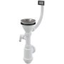 Сифон для мойки с нержавеющей peшeткой DN115, гофропереливом и штуцером Сифон для мойки с нержавеющей peшeткой DN115, гофропереливом и штуцером