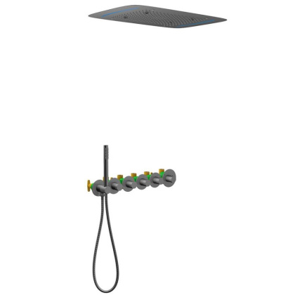 Душевая система Timo Saona SX-2319/18SM скрытого монтажа с термостатом, черное золото Душевая система Timo Saona SX-2319/18SM скрытого монтажа с термостатом, черное золото