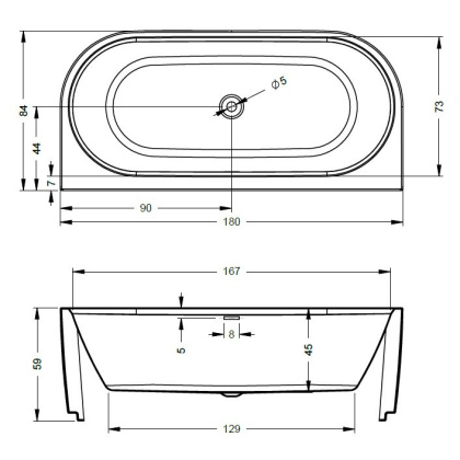 Акриловая ванна Riho Desire 180x84
