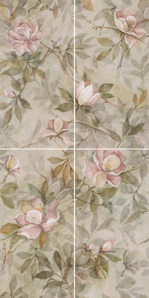 Панно VT\A413\4x\11037R Магнолия 1 матовый (60см*120см*9мм) (1шт/0,72м2) из 4 частей (30х60) флора, шт