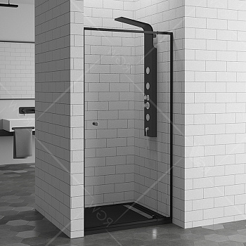 Душевая дверь в нишу RGW Passage PA-02B 80 профиль Черный стекло прозрачное