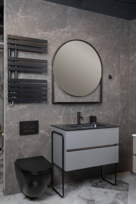 Тумба без раковины Vallessi 80*46cm DUST Grey мат 2 полки (402) 837-080-GD mat Boheme