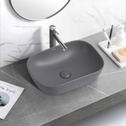 Раковина накладная ABBER Rechteck AC2200MG серая матовая Раковина накладная ABBER Rechteck AC2200MG серая матовая