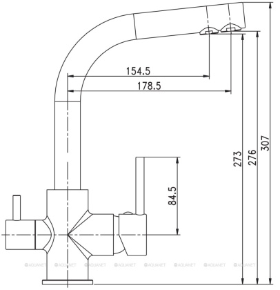 Смеситель для кухни Aquanet Kitchen AF778-44С Смеситель для кухни Aquanet Kitchen AF778-44С