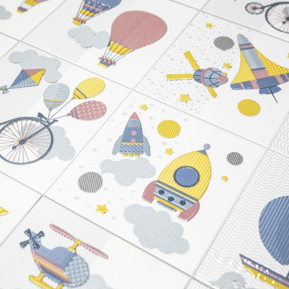 Керамический декор VT\A377\5009 Бон Вояж голубой (20см*20см*6,9мм) (10шт/0,4м2) Парусник, шт.