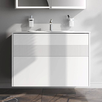 База под раковину, 2 ящика, 100 см, белый матовый M8FFUX1002WM