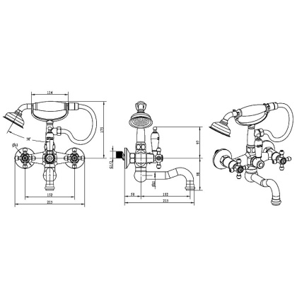 Смеситель для ванны (душевой комплект)_Комплект 293-FL