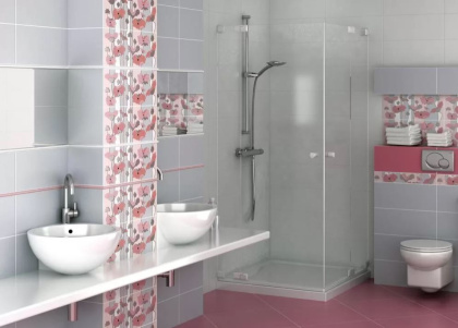 Плитка настенная 7083T Городские цветы серый 20*50, м2