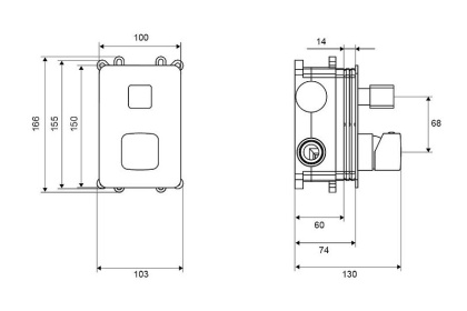 Смеситель для душа скрытого монтажа EXCELLENT Keria Q AREX.2046CR (хром)