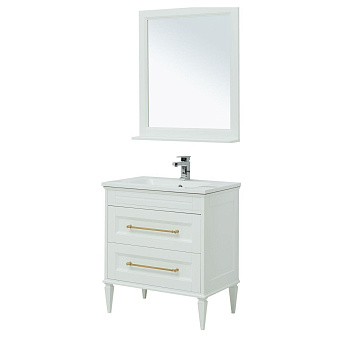 Мебель для ванной Aquanet Бостон М 80 белый (ручки золото, раковина Бостон) Мебель для ванной Aquanet Бостон М 80 белый (ручки золото, раковина Бостон)