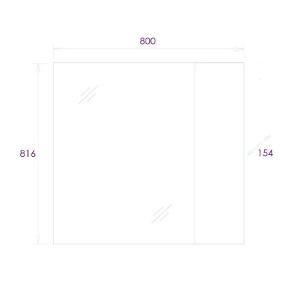 Шкаф-зеркало Onika Алеста 80 белый/камень светлый, правый