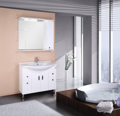 Шкаф-зеркало Onika Эльбрус 100 белый, правый, с подсветкой Шкаф-зеркало Onika Эльбрус 100 белый, правый, с подсветкой