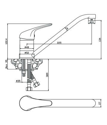 Смеситель д/кухни LEON, арт.04400LN Смеситель д/кухни LEON, арт.04400LN