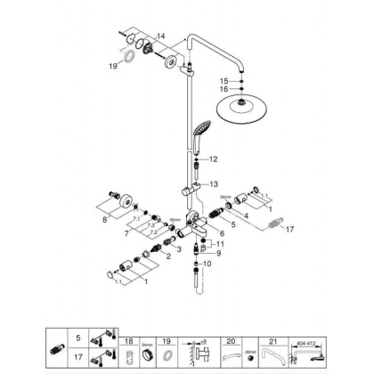 Душевая система с термостатом для ванны Grohe Euphoria 27475001