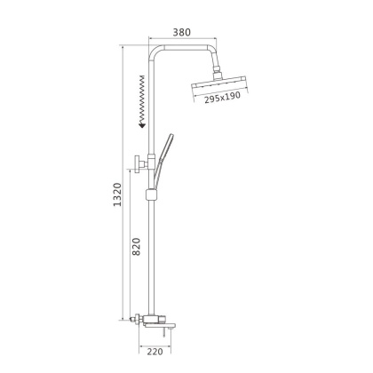 Душевая система Shevanik, латунь S8236H черный