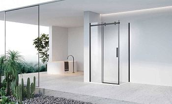 Душевой уголок Como-N VSR-4CN1015CLB, 1500*1000, черный, стекло прозрачное