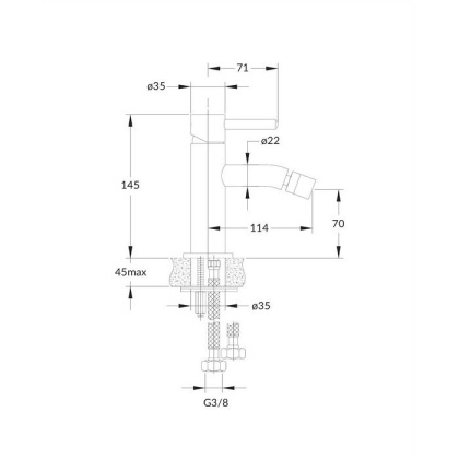 Смеситель для биде OMNIRES Y Y1220BLGL (черный/золото)