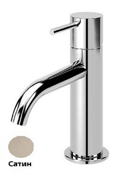 LEAF-LSM2-L-ST Смеситель для раковины однорычажный, с донным клапаном, исполнение Satinox