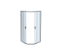AQ ARI RO10020BL Душевой уголок 1/4 круга, двери раздвижные 1000x1000x2000, профиль черный, стекло прозрачное AQ ARI RO10020BL Душевой уголок 1/4 круга, двери раздвижные 1000x1000x2000, профиль черный, стекло прозрачное
