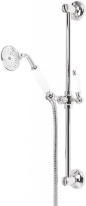 GOLF-SD-01-Bi Душевой гарнитур Исполнение: Хром, Ручки: Белые  GOLF-SD-01-Bi Душевой гарнитур Исполнение: Хром, Ручки: Белые
