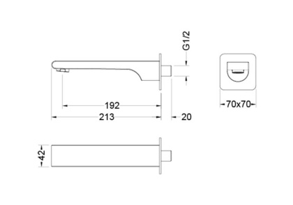 Излив для ванны 192 мм AQUATEK AQ1441CR ЛИРА