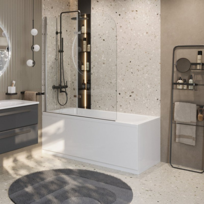 ECO-O-V-21-120/140-P-Cr-R Душевая шторка на ванну