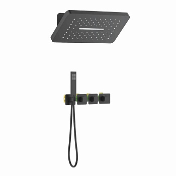 Душевая система Timo Petruma SX-5249/03SM скрытого монтажа, термостат, черная матовая