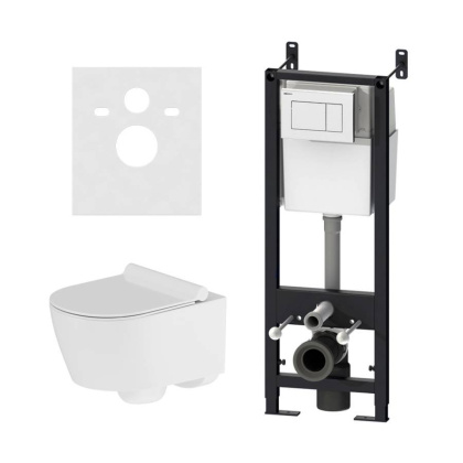 DX77.IS10101.1700 Инсталляция с клавишей Белый с подвесным унитазом Jupiter безободк с сид м/лифт