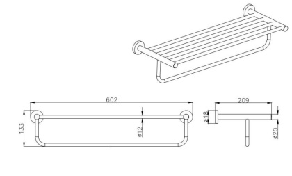 Полка для полотенец AQUATEK AQ4015CR ВЕГА