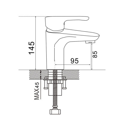 Смеситель для раковины латунь, хром S5601