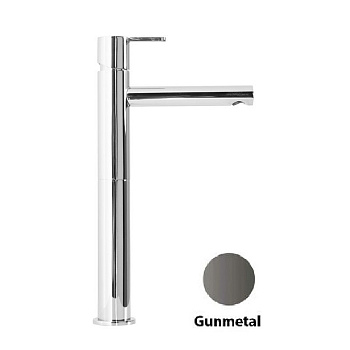 LEAF-LC1-L-GM Смеситель для накладной раковины однорычажный, с донным клапаном, исполнение Gunmetal PVD