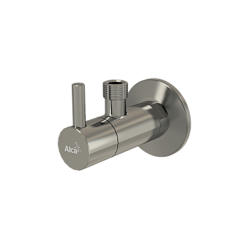 Угловой вентиль с фильтром 1/2"×3/8", круглый, NICKEL-глянец