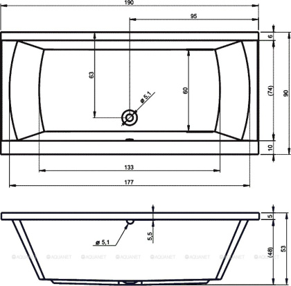 Акриловая ванна Riho Julia 190x90