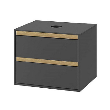 Тумба под накладную раковину EXCELLENT Tuto 80 см (серый/дуб), 2 ящика Тумба под накладную раковину EXCELLENT Tuto 80 см (серый/дуб), 2 ящика