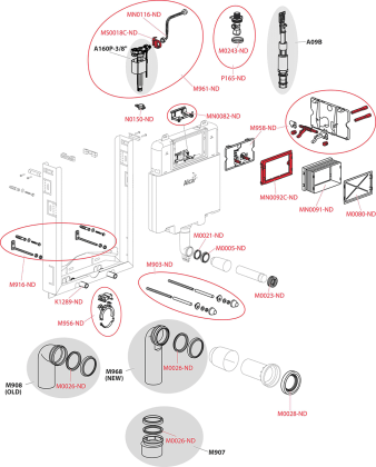 Скрытая система инсталляции для замуровывания в стену