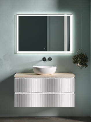 Тумба подвесная SANCOS Snob R 995х445х500, c двумя ящиками оснащенными доводчиками, Bianco, арт.SNR100W