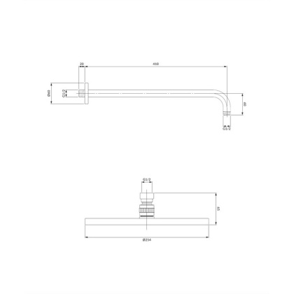 Верхний душ OMNIRES с кронштейном WGSET1BL (черный BLH) Верхний душ OMNIRES с кронштейном WGSET1BL (черный BLH)