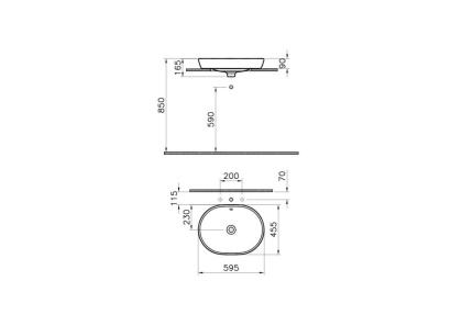 Раковина-чаша Metropole, овальная 60 см, c переливом, цвет белый Раковина-чаша Metropole, овальная 60 см, c переливом, цвет белый