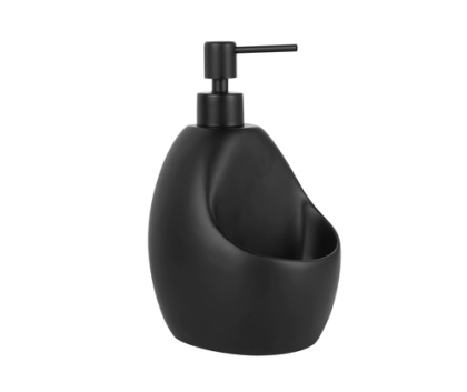 Дозатор с емкостью для губки, 13,1х11,7х19,7 см, черный, K-8099BLACK