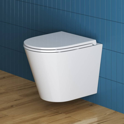 TRE Чаша унитаза подвесного c креплением и сиденьем дюропласт soft close BB8001CHR/SC TRE Чаша унитаза подвесного c креплением и сиденьем дюропласт soft close BB8001CHR/SC