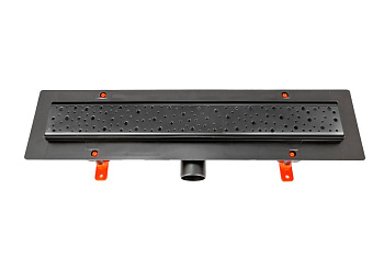 Душевой лоток 45 см Creto Points CRE-450 PB с решеткой, черный