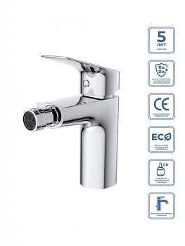 DUE Смеситель для биде без донного клапана, хром DUE-BD-CRM-W0