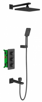 Душевая система Timo Petruma SX-5149/03SM скрытого монтажа с термостатом, черная матовая Душевая система Timo Petruma SX-5149/03SM скрытого монтажа с термостатом, черная матовая