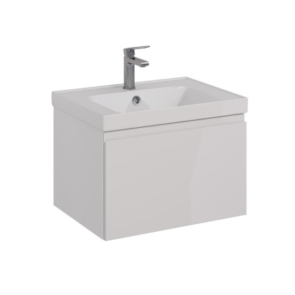 Тумба Lemark VEON MINI 60см под 1 раковину, подвесная,1 ящик, цвет корпуса, фасада: Белый глянец Тумба Lemark VEON MINI 60см под 1 раковину, подвесная,1 ящик, цвет корпуса, фасада: Белый глянец