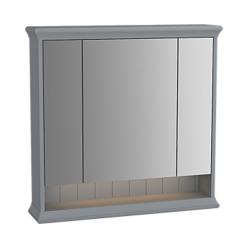 Шкаф Valarte 80 см с зеркальными дверцами, с LED подсветкой, цвет серый матовый Шкаф Valarte 80 см с зеркальными дверцами, с LED подсветкой, цвет серый матовый