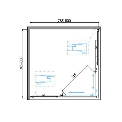 DUE-A-2-90-C-Cr Душевой уголок